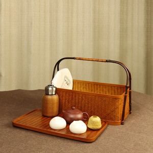 <b>Bamboo</b> Woven Storage Box Rectangle Handmade Tea Ceremony Accessory Food <b>Container</b> - Product Image 2