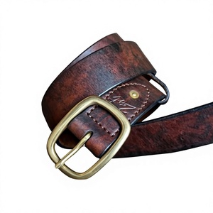 Ceintures en cuir de vachette de luxe pour hommes, boucle en acier écologique, style vintage, idée cadeau, ceinture formelle fabriquée en Inde - Product Image 5