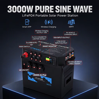 Baterai Lifepo4 3800Wh 2000W 2400W 2500W Generator Tenaga Surya Kontrol APP UPS Darurat Stasiun Daya Portabel