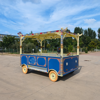 Carrito de Comida Móvil Eléctrico Vintage Personalizado, Camión de Comida Eléctrico para BBQ, Kebab, Café, Cerveza, Helados
