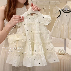 Tongxingyuan Girls Princess Dress Short Sleeve Breathable Summer Beach Style For Little Girls - Product Image 1