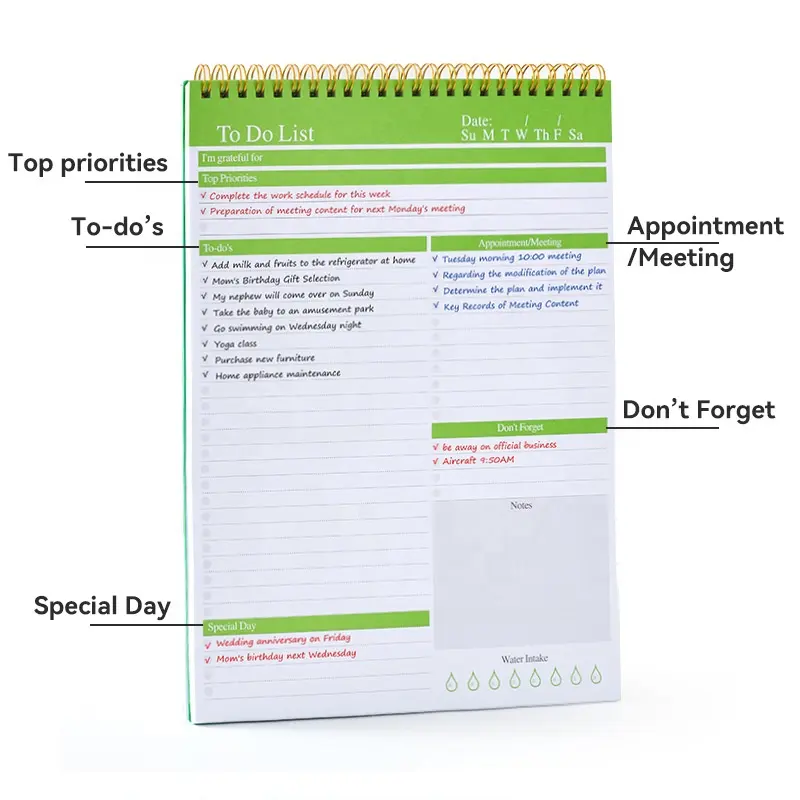 2023 Custom Undated Printed Logo Calendar Task and To-Do List Monthly Planner Notepad calendar notebook