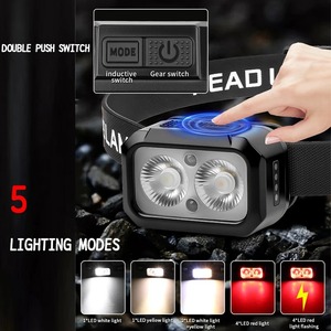 Linterna Frontal Recargable con Sensor <span class=keywords><strong>de</strong></span> Movimiento <span class=keywords><strong>de</strong></span> 5 Modos, Linterna Frontal Impermeable, Luces <span class=keywords><strong>de</strong></span> Pesca, Lámpara Frontal LED, Linterna Frontal <span class=keywords><strong>para</strong></span> Camping - Product Image 2