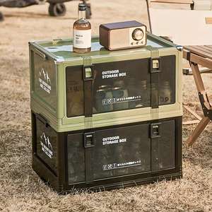 Multi-Layer Thickened Lid Foldable <b>Camping</b> Storage <b>Box</b> Durable Metal Portable Container <b>for</b> Outdoor Food Storage - Product Image 3