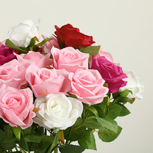 Ramos de Rosas de Perlas Artificiales, Flores Preservadas de Seda, Decoraciones para Mesas de Boda, Fotografía al Aire Libre, Venta al por Mayor - Product Image 2