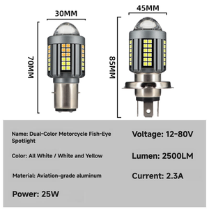 หลอดไฟสปอตไลท์รถจักรยานยนต์25W H4 BA20D 12V ~ 80V สำหรับยานพาหนะไฟฟ้า - Product Image 4