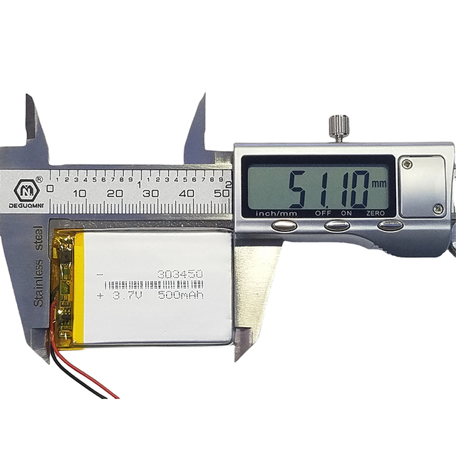 303450 3.7V 500mAh Rechargeable LiPo Battery for Smart Portable and Mini Electronic Devices 602535 402060 702040 702530 801350
