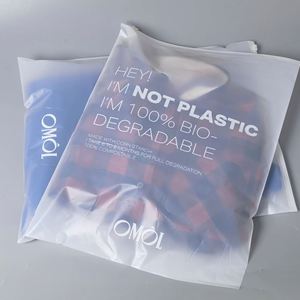 Bolsa con Cierre de Almidón de Maíz Compostable Personalizada, MOQ 500 Piezas, Logotipo Propio, Bolsas de Plástico Impresas para Empacar Ropa - Product Image 2