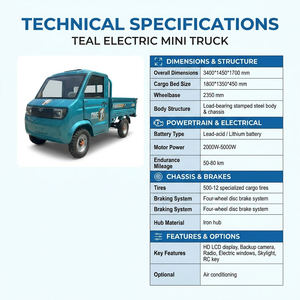 Camioneta Eléctrica Robusta de 3000W con Batería de Litio Ternaria, Velocidad Máxima de 45km/h, <span class=keywords><strong>Precio</strong></span> de Fábrica al por Mayor, Diseño Personalizable, Tamaño Ajustable - Product Image 2