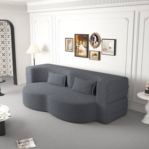 Modernes Konvertierbares Stoff-Schaumstoff-Schlafsofa mit 2 Kissen Umweltfreundliches Verstellbares Tragbares Design 15 Zoll Vollgröße Klappbar - Product Image 4