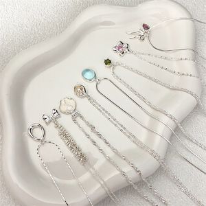 Conjunto de joyería nupcial collar de cadenas de serpiente collar plata 925 Plata al por mayor otros collares elegantes - Product Image 1