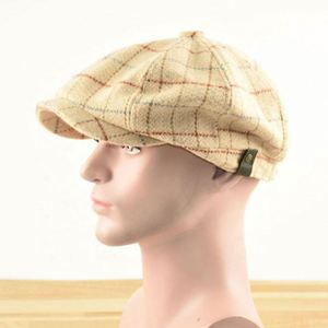 Autumn Winter Plaid Cap European American <b>Style</b> Painter's Hat 8 Panels Newsboy Hats Big <b>Head</b> Multiple Size Men Beret Cap Hat - Product Image 5
