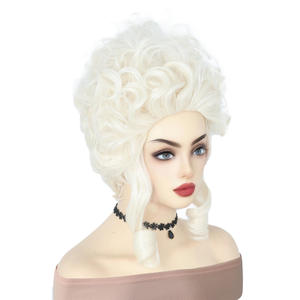 <span class=keywords><strong>Parrucca</strong></span> Cosplay Marie Antoinette Regina di Corte Bianca Riccioli Francesi Trasparente Corona Alta Volume Resistente al Calore Stile Barocco Europeo Piccola - Product Image 3