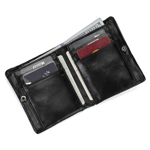 Portafoglio Vintage da uomo di lusso in vera pelle nera RFID blocco di <span class=keywords><strong>grandi</strong></span> <span class=keywords><strong>dimensioni</strong></span> portamonete per uomo <span class=keywords><strong>portafogli</strong></span> e borsellini in pelle - Product Image 2