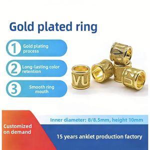 Vergulde duivenpootring met gesloten uiteinde, identificatie, decoratief, voor speciale fok, privégebruik, model GSF-GPR 1213-2 - Product Image 2