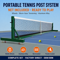 Système de poteaux de tennis mobiles en alliage d'aluminium, revêtement poudré, antirouille, avec base en acier pour terrain de tennis