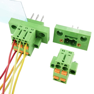 5.08mm Pitch Complete Male & Female Through-Wall Dual-Row Spring Cage <b>Terminal</b> Block Set with Flange,Solderless Panel Mount - Product Image 1