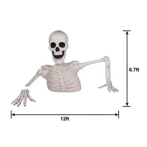Décoration de Crâne Géant Demi-Corps en Plastique pour Halloween, 2*3.6m, Accessoires de Scène pour Salle Secrète d'Horreur, Maison Hantée, Vente en Gros - Product Image 5