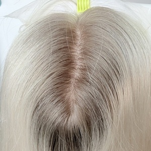 6x7 Topper Base di seta con capelli 100% europei vergini profondo parrucchino per le donne biondo Balayage capelli ebreo Topper - Product Image 5