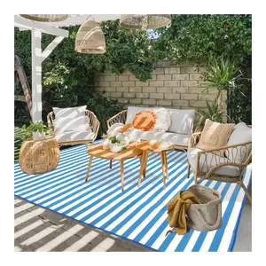 Portable Extérieur Pliant Étanche Pp En Plastique Tissé Rv Patio Tapis En Plastique Recyclé Tapis En Polypropylène Tapis