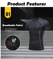 Herren New Fitness Quick Dry Stretch able Atmungsaktive Sport bekleidung Basel ayer Shirts Vier-Wege-T-Shirt mit elastischer Kompression