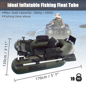 <span class=keywords><strong>Bateau</strong></span> pneumatique de pêche Reachsea pour 1 personne, capacité de 5,6 pieds, couleur verte, petit <span class=keywords><strong>bateau</strong></span> pneumatique pour yacht - Product Image 3