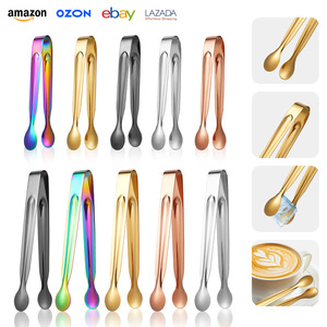 Stainless Steel Ice Tongs Reusable For Coffee Sugar Cubes Biscuits Bar Tools - Product Image 3