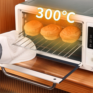 Heat Resistant <b>Silicone</b> Oven Mitts 28cm Cotton Lined Non Slip <b>Baking</b> Gloves - Product Image 2