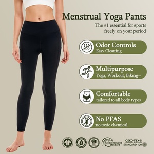 Pantalon de yoga menstruel Lynmiss, long, respirant, réutilisable, taille haute, anti-fuite, extensible dans quatre directions, séchage rapide, léger - Product Image 3