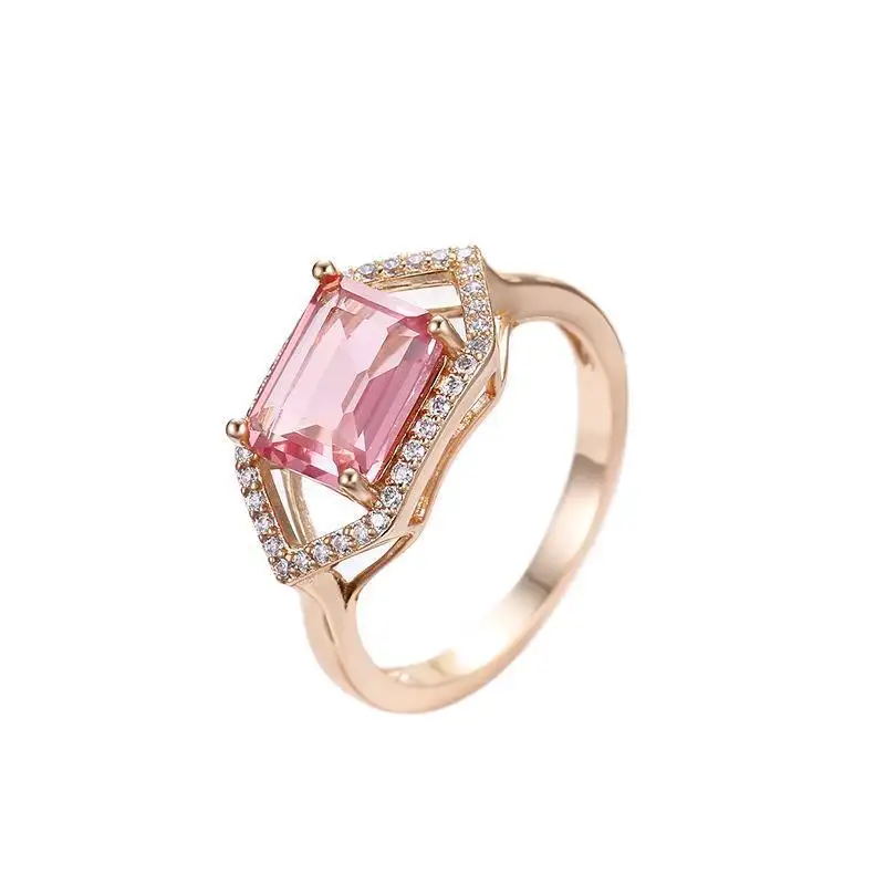 2022 Trendy ottone fidanzamento matrimonio diamante promessa anello per il suo fidanzamento gioielli in ottone con zirconi cubici