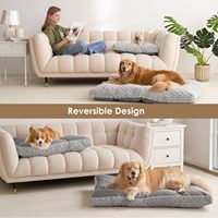 Lit pour chien luxueux lavable, tapis de couchage confortable en peluche pour grands chiens et chats