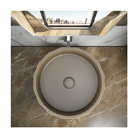 MOHOM Évier rond en béton de style nordique moderne Comptoir de luxe pour la cuisine Station de lavage pratique et élégante