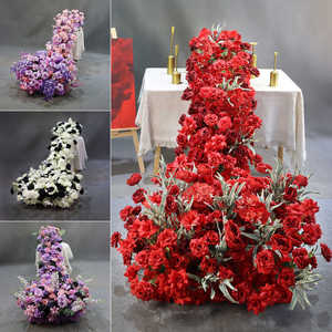 Décoration de table en cascade de roses en soie, chemin de table pour mariages, anniversaires et événements – Meilleures ventes - Product Image 1