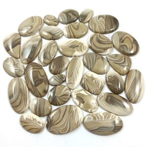 Wholesale High Quality Natural Gray Flint Agate Cabochon Flat <b>Back</b> Smooth Healing Rings Necklace Pendant Jewelry Making - Product Image 1