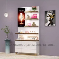 Rak Display kosmetik, lemari pajangan kosmetik multi-lapis, rak pajangan kosmetik kayu untuk toko ritel
