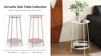 Table d'appoint moderne double, pliable, multifonctionnelle, durable, facile à assembler, pour canapé, chevet, salon