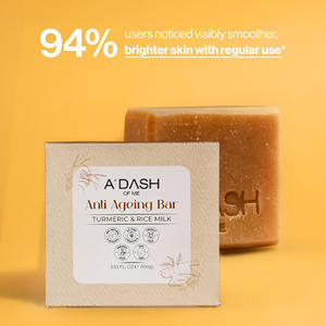 Savon en barre au lait de riz et curcuma bio avec huile d'olive pour une peau éclatante et saine - Product Image 4
