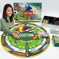 Jeu de société en carton rond sur le thème du football - Écologique, taille personnalisable pour les fêtes de famille et les voyages