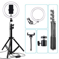 Trépied de bureau lumineux Led, nouveauté Tik Tok, 10 pouces, 26Cm, éclairage annulaire, pour Selfie/autoportrait, lumière, anneau de beauté