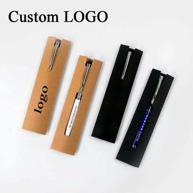 Polyester Kraft Paper Pen Sleeves - Customized School and Office Gift Packaging for Promotions