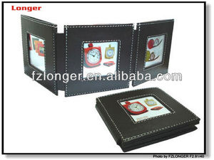 Lg3009 biểu tượng tùy chỉnh PU da hình ảnh khung ảnh <span class=keywords><strong>LCD</strong></span> đồng hồ báo thức gia đình thường vụ khung cho món quà của cha vào Ngày của Cha - Product Image 5