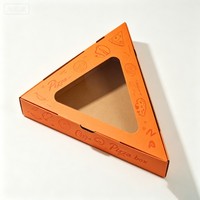 Boîtes d'emballage pour tranches de pizza en gros, boîtes à pizza triangulaires avec fenêtre transparente, boîte en papier de qualité alimentaire pour pizza