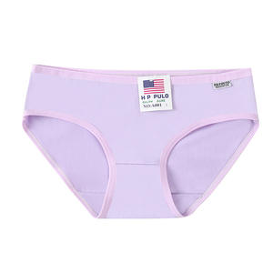 A001 Ropa interior de mujer <span class=keywords><strong>Colegiala</strong></span> Color sólido Transpirable Cintura media Chica Sexy Lindo Bragas de mujer baratas - Product Image 5