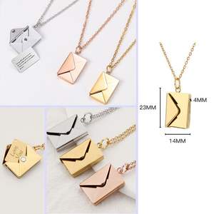 Nuova Collana con Ciondolo a Forma di Busta Personalizzabile con Logo e Nome, Gioiello per la Festa della Mamma, Placcato Oro, Charm a Forma di Busta per Donne - Product Image 4