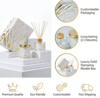 Maßgefertigtes Modernes Einfaches Flammenloses 100ml Reed-Diffusor 100g Kerzen-Geschenkset Heim-Hochzeitsdekoration Toiletten-Deodorant