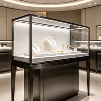 Wandmontierte Umweltfreundliche Langlebige Schmuck-Vitrine mit LED-Beleuchtung und Anpassbaren Farben für Juweliergeschäfte und Kioske