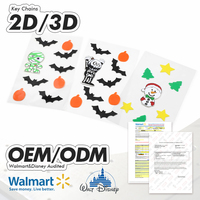 Stickers muraux 3D PVC personnalisables Double face pour fenêtre de Noël s'accrochent Décoration intérieure 3D personnalisée pour autocollants promotionnels