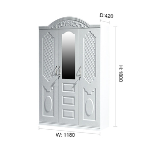 Muebles para el Hogar de Diseño Moderno, Armario de Acero de 3 Puertas para Dormitorio con Espejo, Armario Metálico - Product Image 6