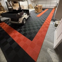 Dalles de sol de garage modernes, résistantes à l'usure, imperméables, en PP haut de gamme, système de revêtement de sol modulaire premium, design graphique 3D