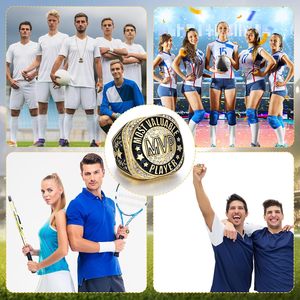 Highergo Children's 1-Piece Champion MVP <strong>Ring</strong> Geometric Design <strong>Size</strong> <strong>11</strong> Sports Display Stand Baseball Football Tournament Awards - Product Image 6
